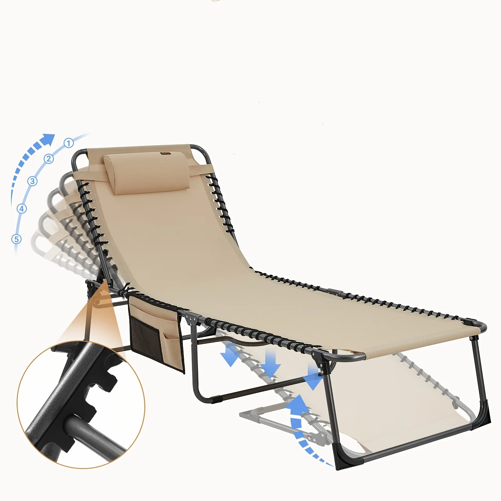 KingCamp 2 pack recliner fold bed 2
