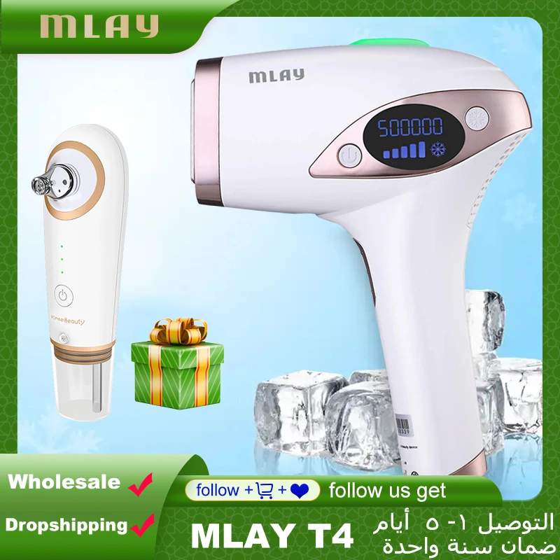Ice Cold Mlay Laser T4 Dispositivo Di Depilazione Laser Depilazione Laser Epilazione Ipl Flash 500000 Mlay Ipl Depilazione Indolore