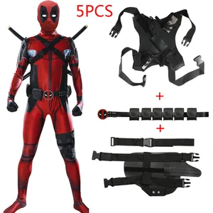 High quality Anime cosplay costumes Superhero Deadpool Bodysuit Attached kids adult suits Halloween party For Boy Girls
