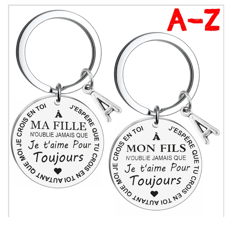 Portachiavi Per Figlio In Acciaio Inox Con Incisione - Regalo Da Mamma Per Natale E Compleanno - WTOPP