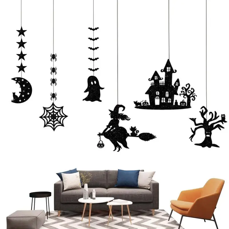 

Halloween Hangings Bats Mini Tree Spiders Witches R Paper Door Ornaments Ghost Festival Atmosphere Props For Haunted House