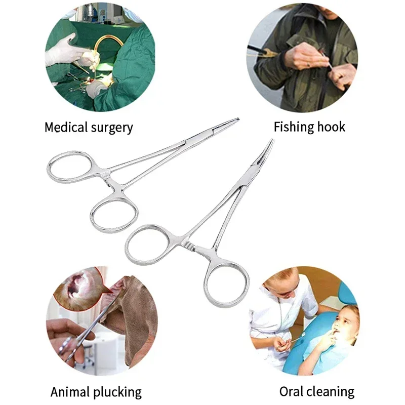 Pince hémostatique chirurgicale acier inox - Modèles droits et coudés complets pour pêche précise