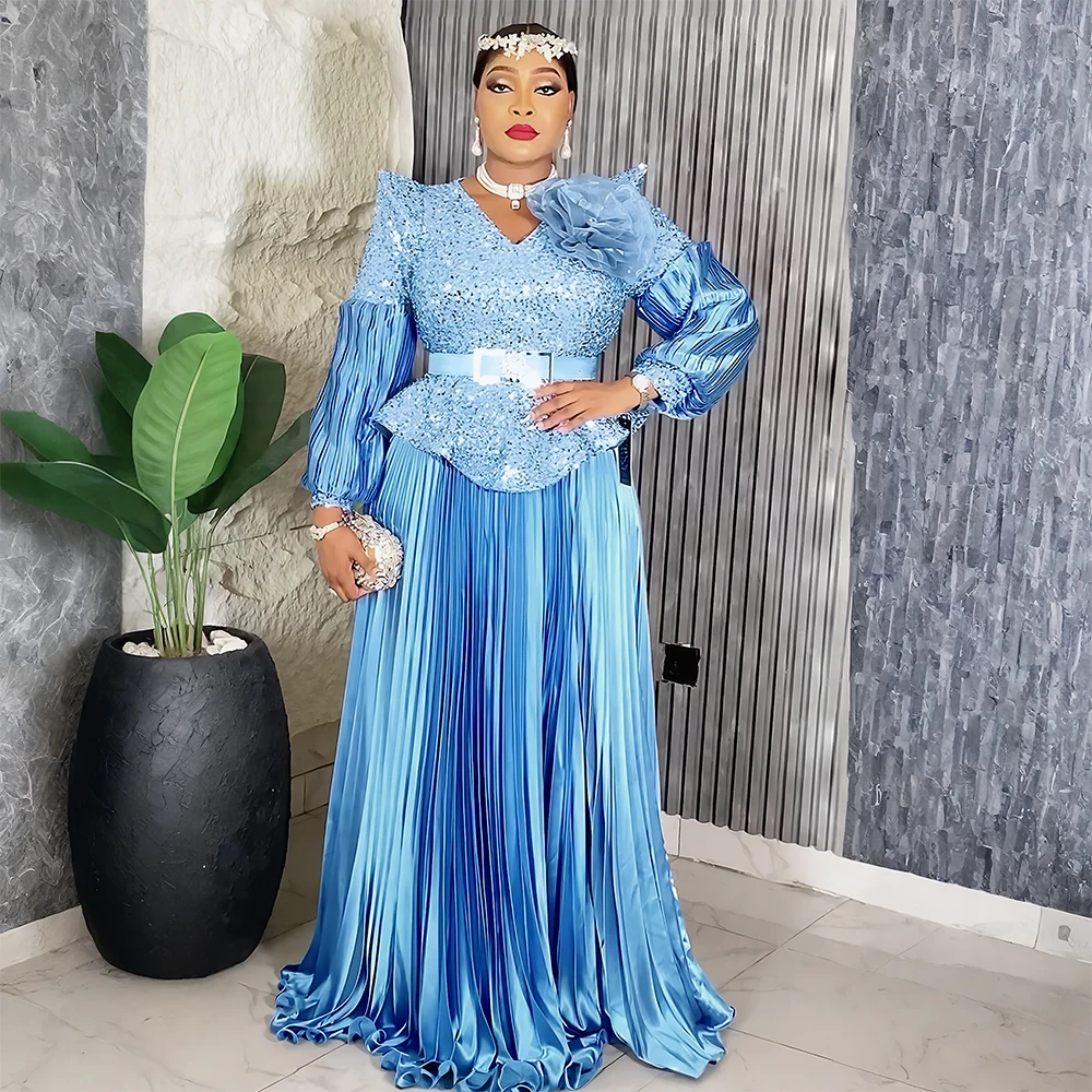 Elegant African Dresses for Women Luxury Sequin Evening Gown Plus Size  Turkey Wedding Party Dress 2025 New Africa Clothing - AliExpress 200000532