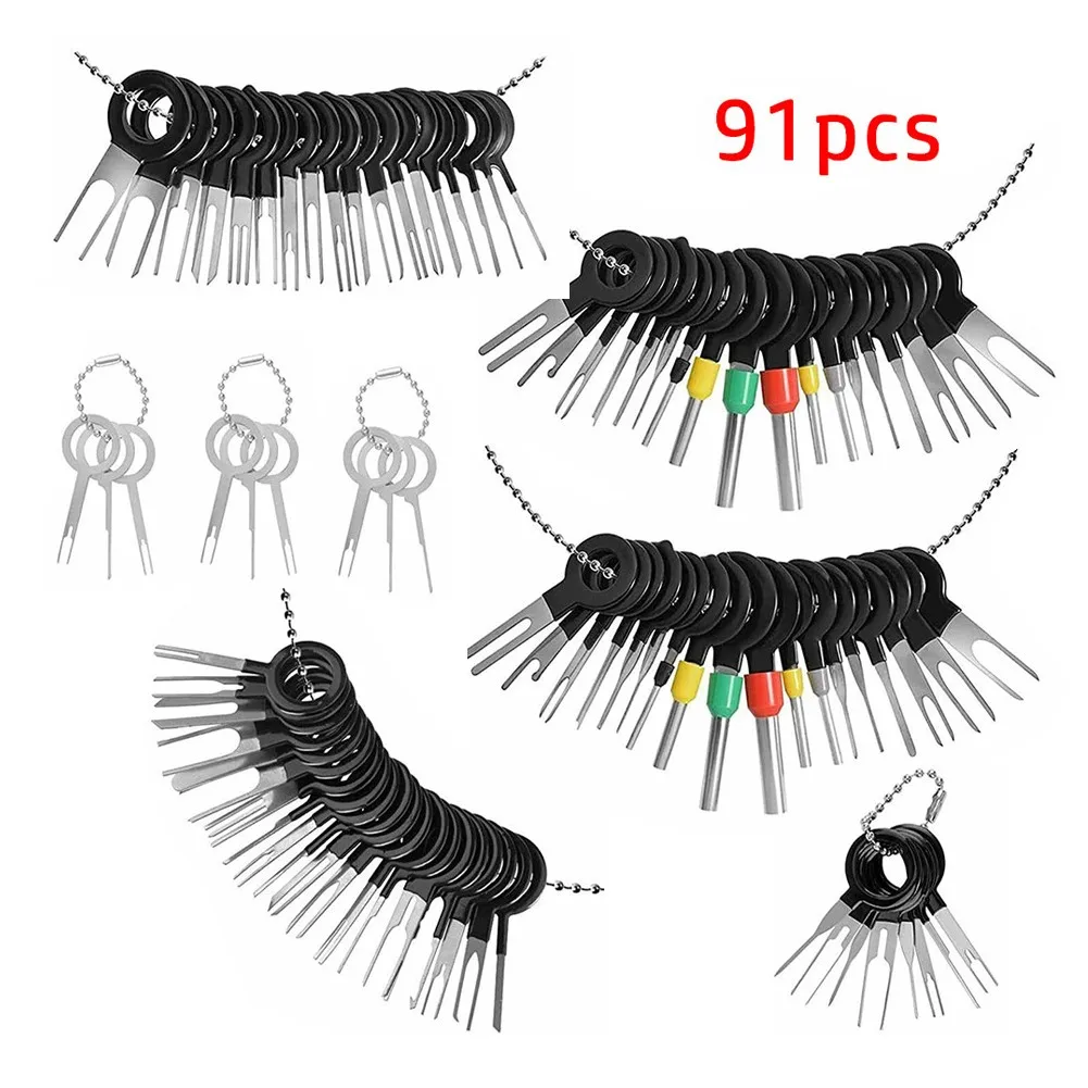 

Wiring Crimp Connector Pin Kit Wire Terminal Removal Tools 91pcs Durable New Removal Tools Replacement Stainless Steel 301