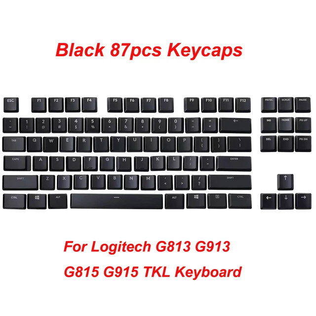 Ensemble complet de 87 touches pour clavier Logitech, noir, G915