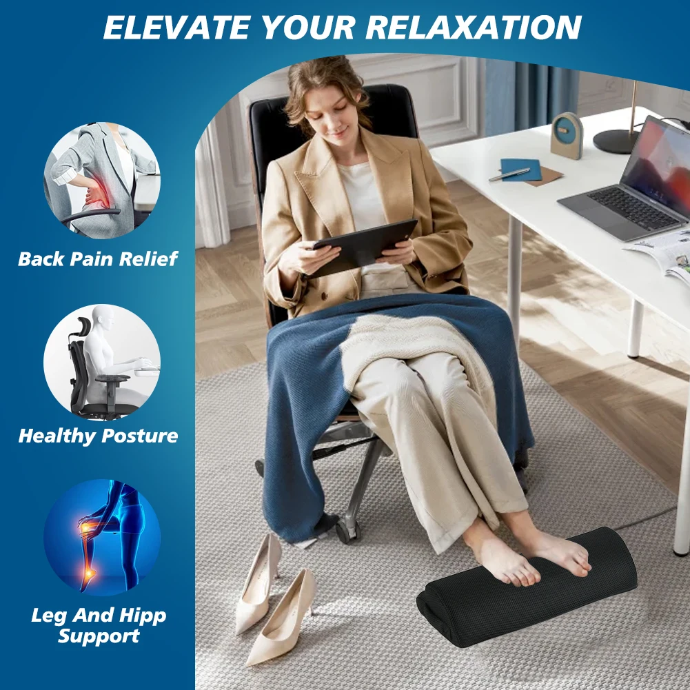 Poggiapiedi da Ufficio in Memory Foam e Poggiapiedi da Sotto Scrivania per Gaming e Home Office - immagine 4