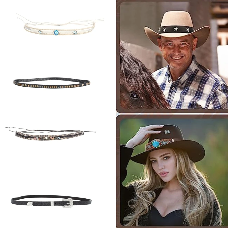 

Bohemian Hat Belt Outdoor Decorative Hat Belt for Adult Teens Berets Hat