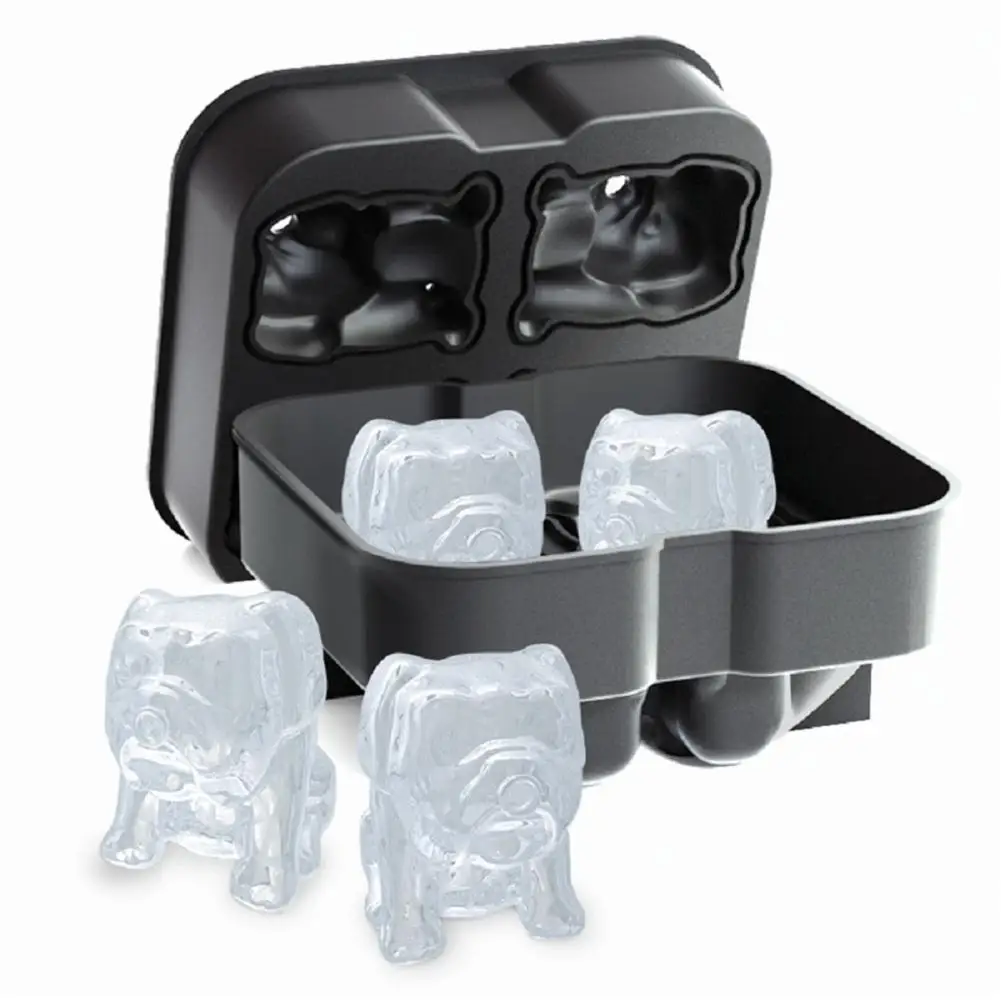 Buy 4 Cavity Bulldog Ice Cube Ice Box Food Grade Mold, Puppy Pet