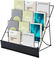 Book Signing Rack, Book Display Rack, Tabletop Magazine Display Racks, 4 Tiered Tabletop Cd Display,Comic Book Magazine Racks 1