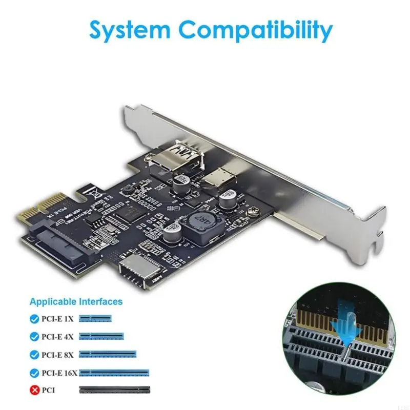 E28C USB 3.2 Gen1 5Gbps Data Transfer Rate Expansion Card 5Gbps for Desktop Computers
