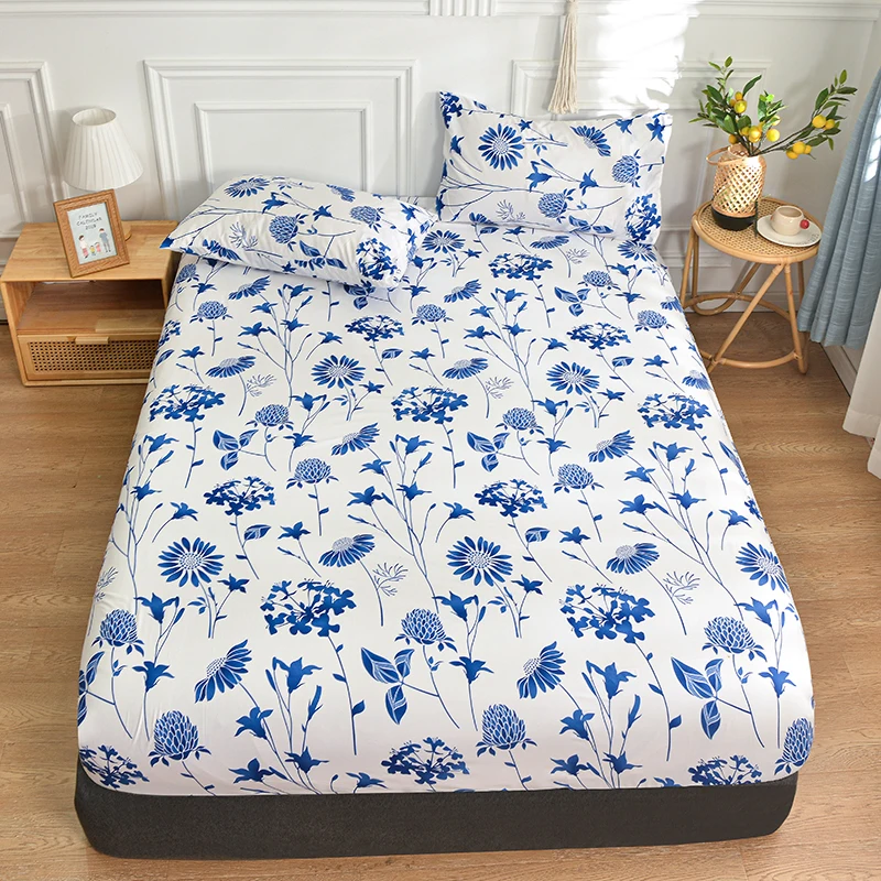 FlowerBedSheetSetwithPillowcaseforDoubleBedFittedBedSheet