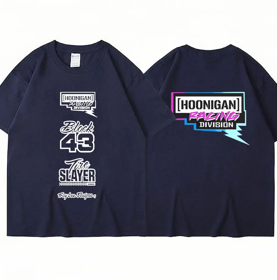 East-hai-buy Ken Block 43 Maglietta con Stampa Grafica da Uomo Tshirt A Maniche Corte Oversize in Cotone Casual Gotico Estetico Tops Streetwear Blue,XS