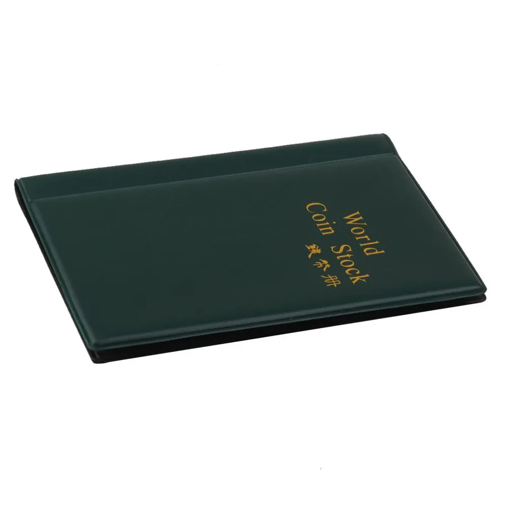 휴대용 120슬롯 동전 수집 앨범북, 10페이지 PU 커버, OPP 시트, 재스퍼 색상, 15x11cm, 동전, 토큰, 메달용