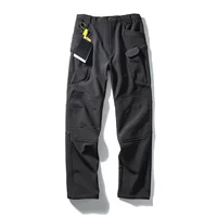 Winter Outdoor Wear-resistant Knee Double Layered Thickened Soft Shell Fleece Insulation Waterproof Multi Pocket Tactical Pants 1
