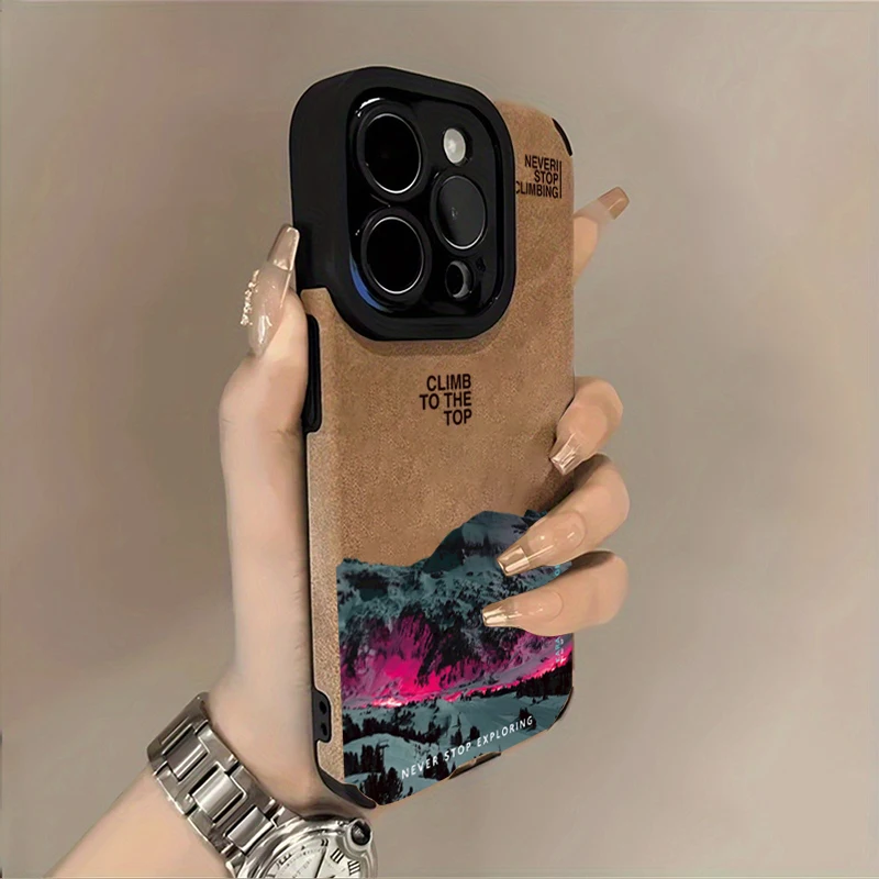 Pink Purple Mountain Climb Top Phone Protective Cover