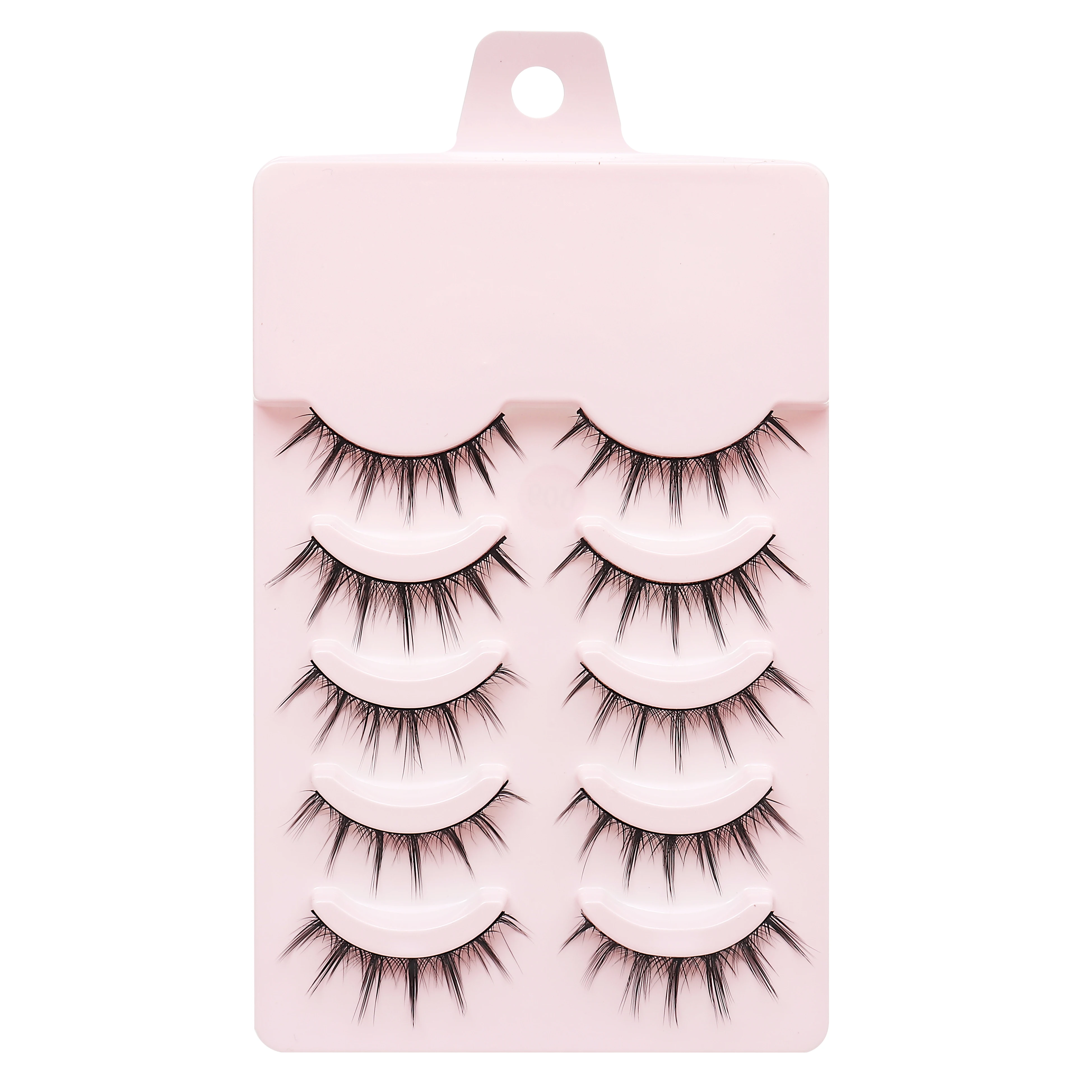 5 Pairs Manga Faux Mink Anime Cosplay Lashes – Soft Korean Style Natural Look Strip Eyelashes 4