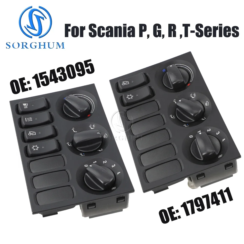 SORGHUM 1797411 1543095 For Scania P, G, R ,T-Series Truck Switch Panel Air-Conditioning Climate Heater Control Combined Switch