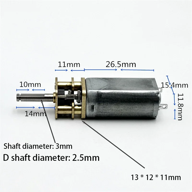 미니 050 기어 모터 DC 3V 5V 7.4V 13GA-050 140rpm 저속 고토크 웜 기어박스 (올 메탈) DIY 로봇 장난감용