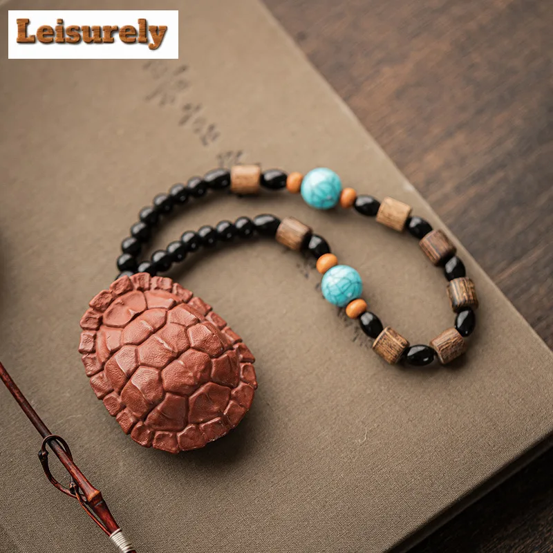 Cinnabar Handle Piece Turtle Shell Dragon Stele Tea Pet Elegant Exquisite Miniatures Tea Figurine Play Toys Tea Statue Ornaments