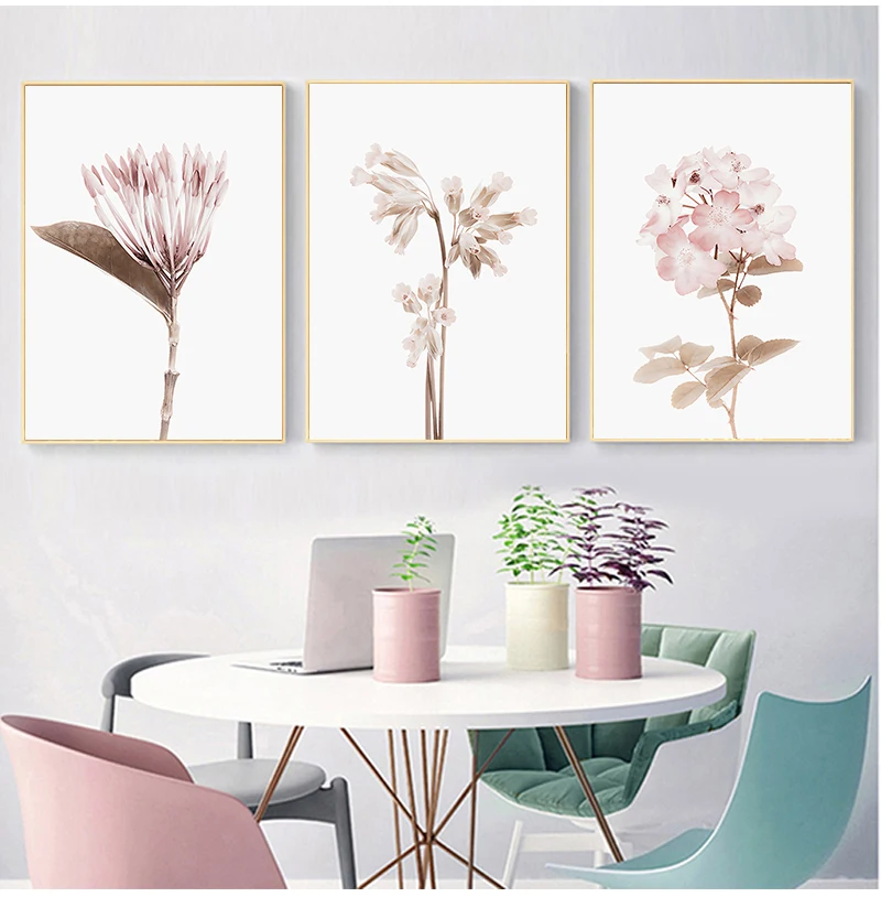 Botanical Flower Art Canvas: Elegant Wall Decor