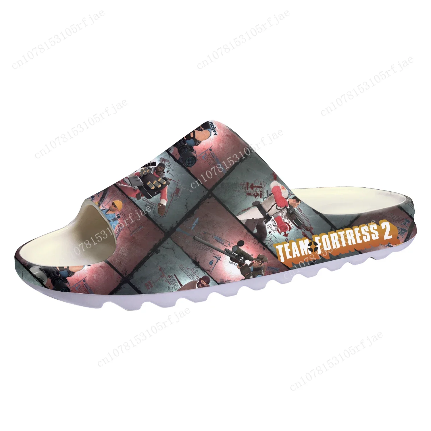 Team Fortress 2 Soft Sole Sllipers Hot Cartoon Game Mens Womens Teenager Fashion Home Clogs Custom Water Shoes on Shit Sandals