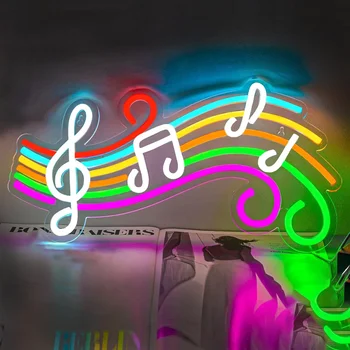 Music Notes LED Neon Sign – Colorful Music Wall Decor