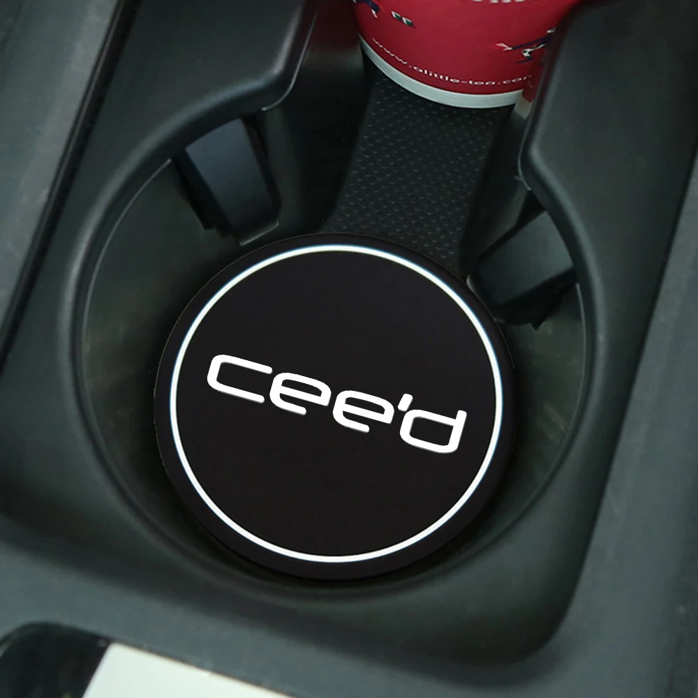 2Pcs car coasters water cup slots non-slip mat waterproof water cup mat drink pad for Kia CEED car interior accessories