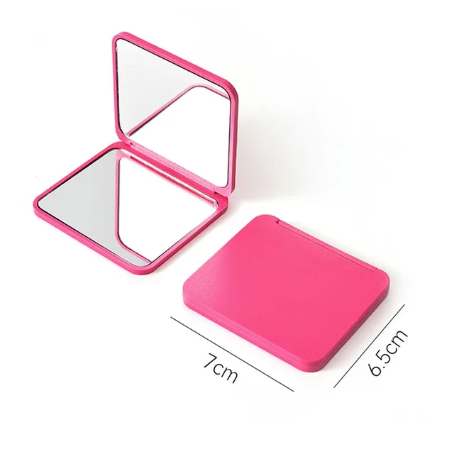 Miroir de maquillage carré à 2 faces, Portable, mignon, cadeau pour fille, Mini miroir de poche Double face, Compact, plusieurs couleurs 6