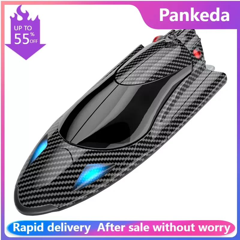 40 Km/H Rc Boat 2.4G Brushless Electric Twin Turbo Motoscafo Da Corsa Ad Alta Velocità Impermeabile Yacht Carbon Rc Boat Giocattolo Elettrico Per Bamb