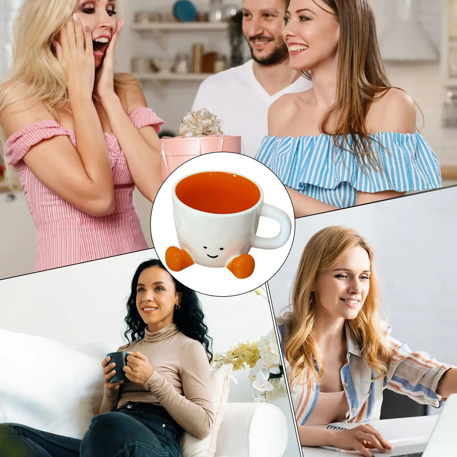 أكواب قهوة لطيفة، أدوات شرب سيراميكية جذابة للمطبخ...