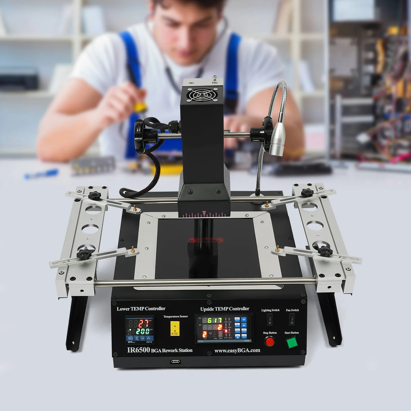 IR6500 BGA Rework Station Infrared Solder Welder System Closed-loop Temperature Control with USB Cable for Welding Repairing