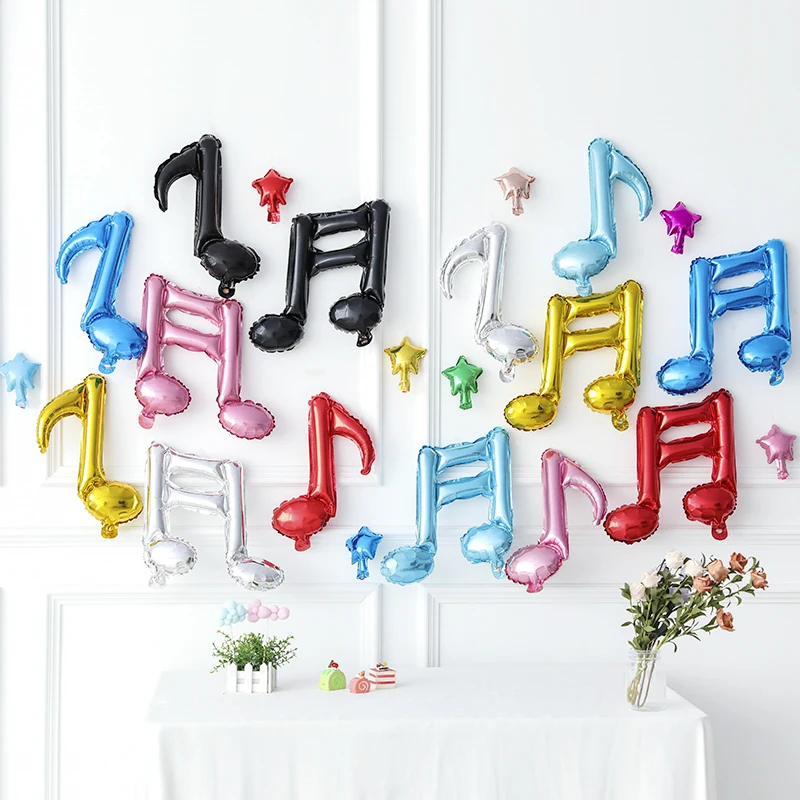 14 Bunte Musiknoten-Folienballons Aus Mylar – Perfekt Für Musik-Partys, Geburtstage & Dekoration