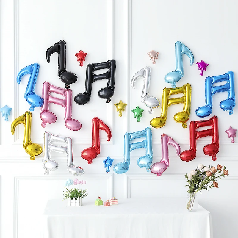 2Pcs Musical Note Mylar Foil Balloons Baby Shower Favor Wedding Party Decoration 