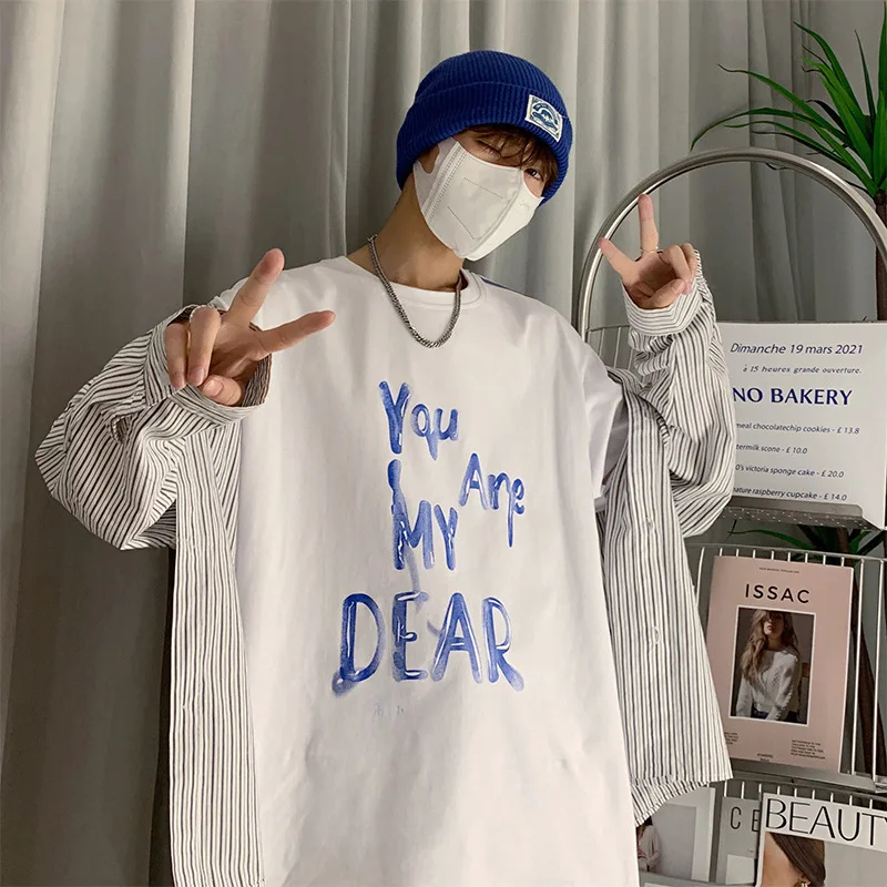 

Men's summer loose and comfortable T-shirt American retro ins style men's clothing top with student fashion trend fashion