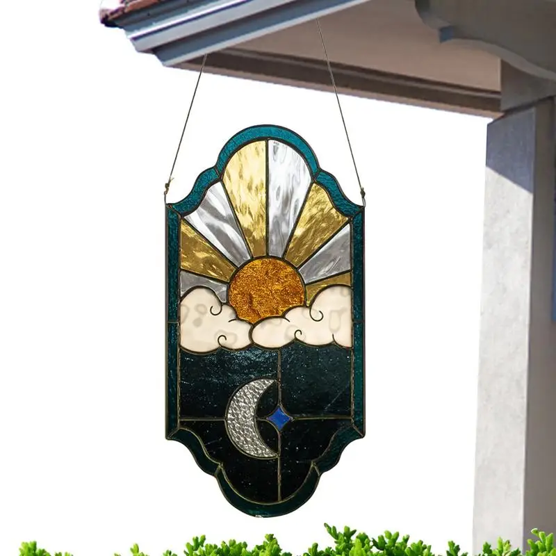 Sun Moon Decor Glass Sun Catchers Moon Acrilico Sun Catcher Sun Catchers Finestra Interna Moon Decor Per La Cucina Del Portico Di Casa