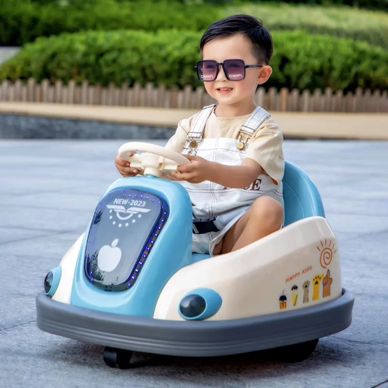 6V Double Drive Children's Electric Toy Drift Remote Control Can Seat Human Baby Four-Wheel Charging Bumper Car 3