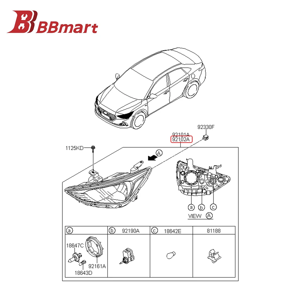 

92102-J4000 BBmart Auto Parts 1 Pcs Head Light LED Headlamp Right For Hyundai CELESTA 17 High Quality Car Accessories