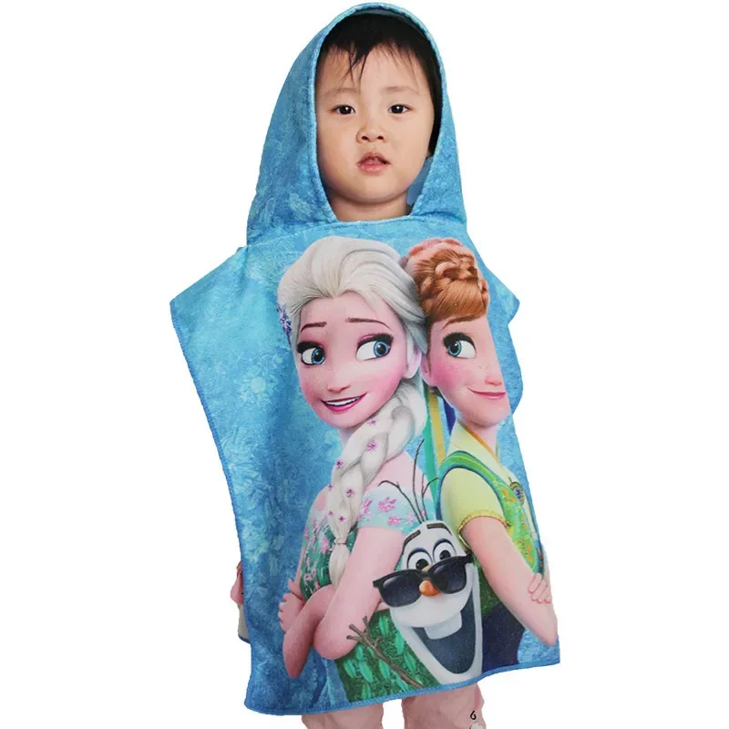 

Disney Children's Cartoon Frozen Elsa McQueen Bath Towel Baby Boy Girl Beach Towel Cloak Towel Kids Gift 50X100cm