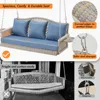 Upgraded Wicker Hanging Porch Swing Heavy Duty 900 LBS 3-Seat Outdoor Patio Swing Chair Bench for Adult w/ Hanging Chains 6