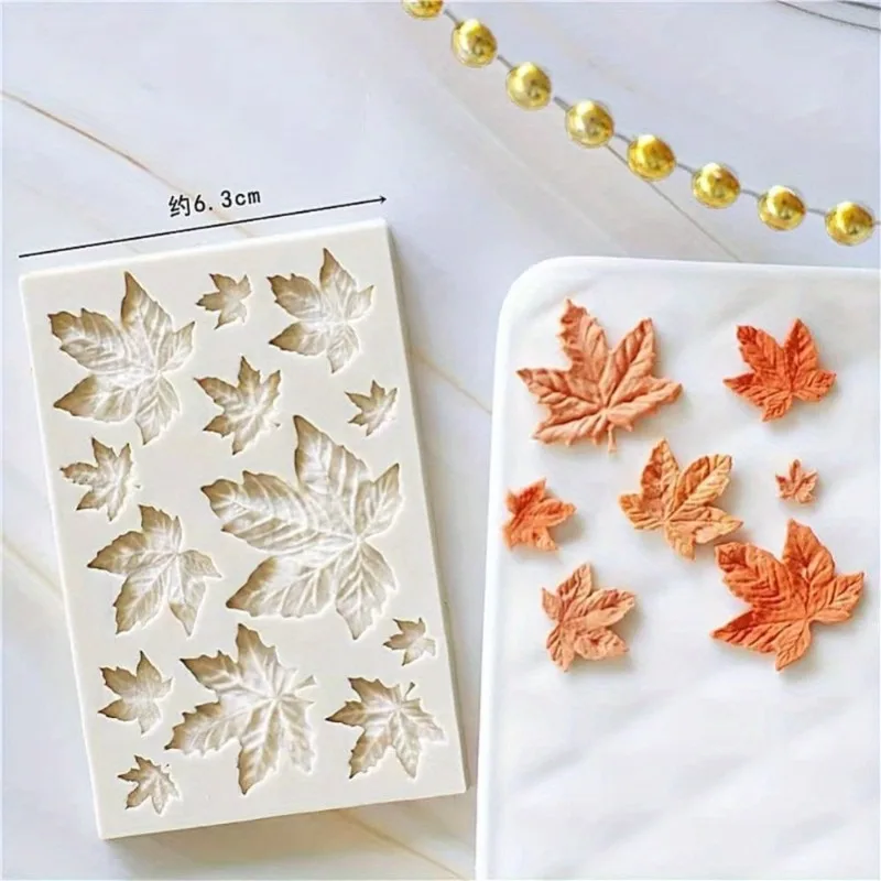 3D Leaf Silicone Mold: Versatile for Fondant Chocolate Candle Resin Arts Flexible Non-Stick Design for Baking Cake Decorating