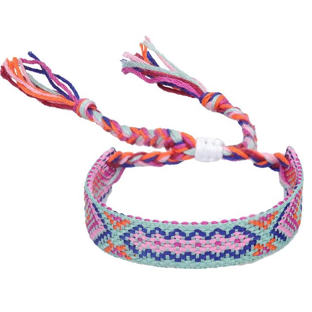 Hot Pink and Orange Loom woven Arrow beaded friendship bracelet – Tower  Creations