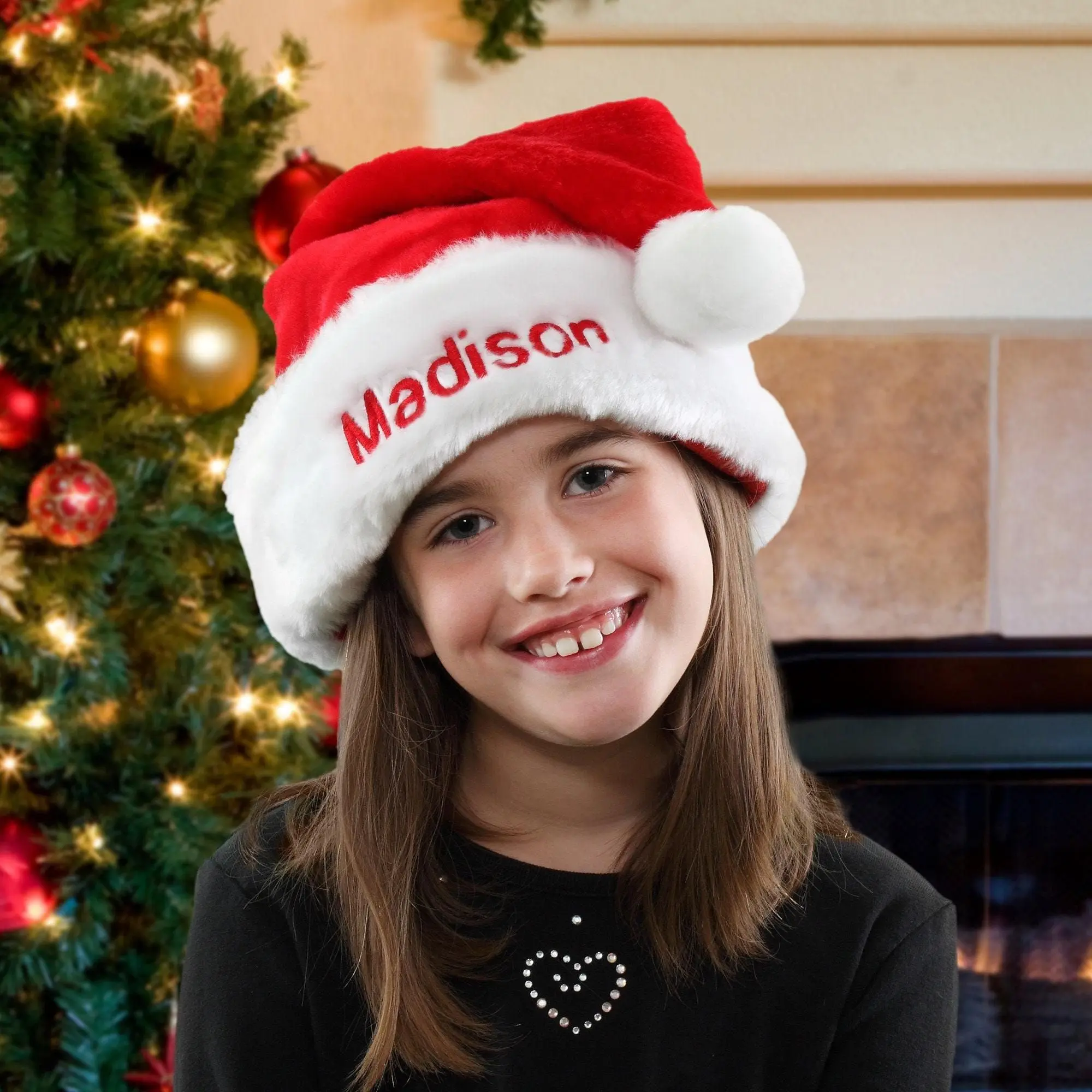Christmas Beanie Hat Personalized Embroidery Santa Hats with Names