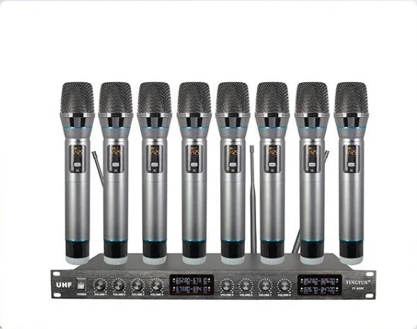 

Yvcbox-U808 Professional Uhf Conference 8 Channels Cardioid Handheld Wireless Microphones