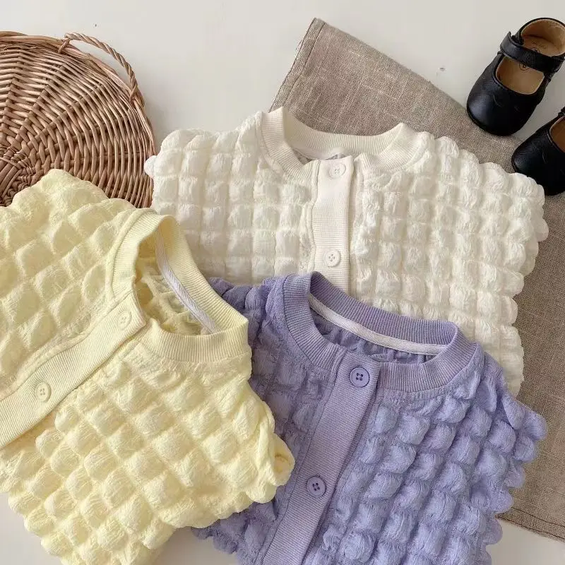 Fashion Baby Girl Puff Jacket Infant Toddler Child Bomber Coat Autumn Spring Kid Cardigan Outwear Solid Color Baby Clothes 1-10Y