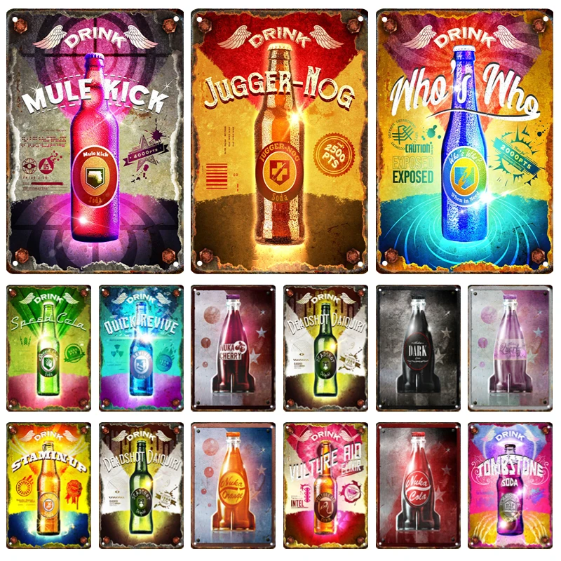 

Vintage Beer Metal Poster Signage Tin Painting Advertising Plaque Restaurant Bar Club Party Wall Art Decoration Mural Aesthetics