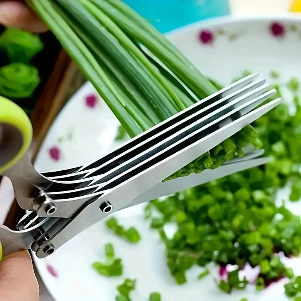 5-Layered Forged Stainless Steel Ambidextrous Kitchen Scissors Ultra-Sharp Versatile Herb Scissors Onion Shredder Durable Comfor 1