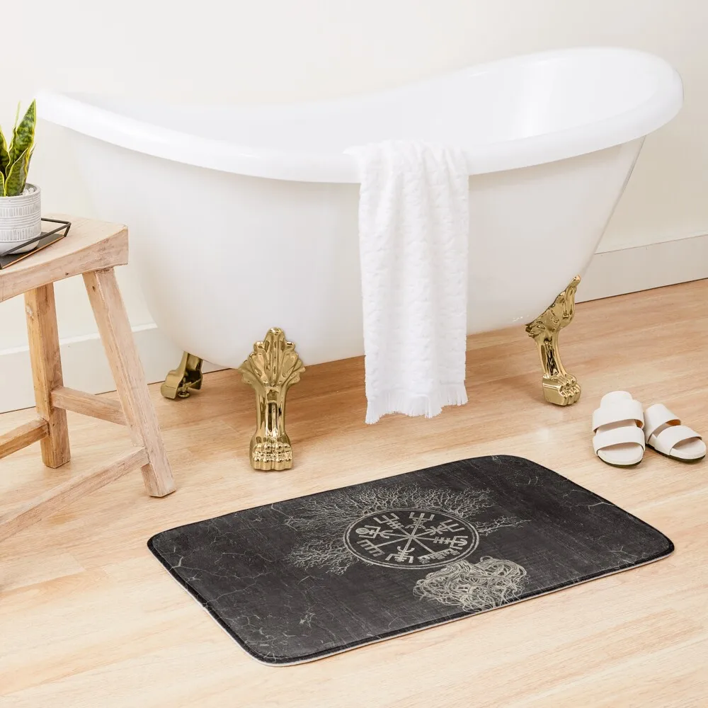 

Vegvisirand Tree of life-Yggdrasil Bath Mat Kitchens Bathroom Rugs Water Absorbent Mat