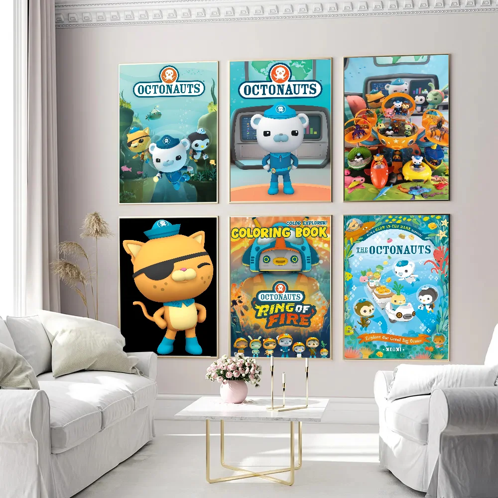 The O-Octonauts ANIME Anime Posters Sticky Decoracion Painting Wall Art White Kraft Paper Wall Decor anime stickers poster prints anime poster
