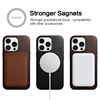 Genuine Leather Case for iPhone 16 Pro Max Real Skin Business Case for iPhone 15 Pro Max 14 Pro 13 Magnetic Charging Back Cover 5