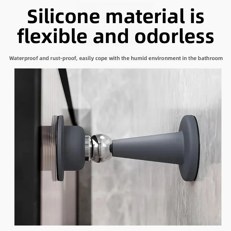 Silicone Floor Door Stopper with Strong Suction and Anti-Collision Design